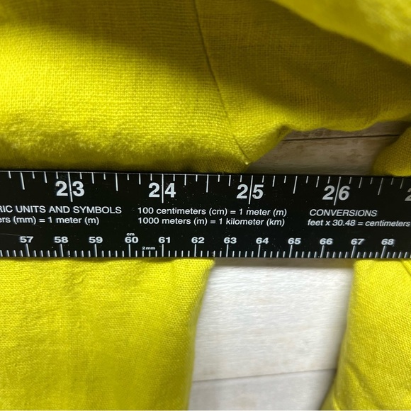 Marc New York Top Womens Large Yellow Linen Blend Full Zip Drawstring - Picture 7 of 8